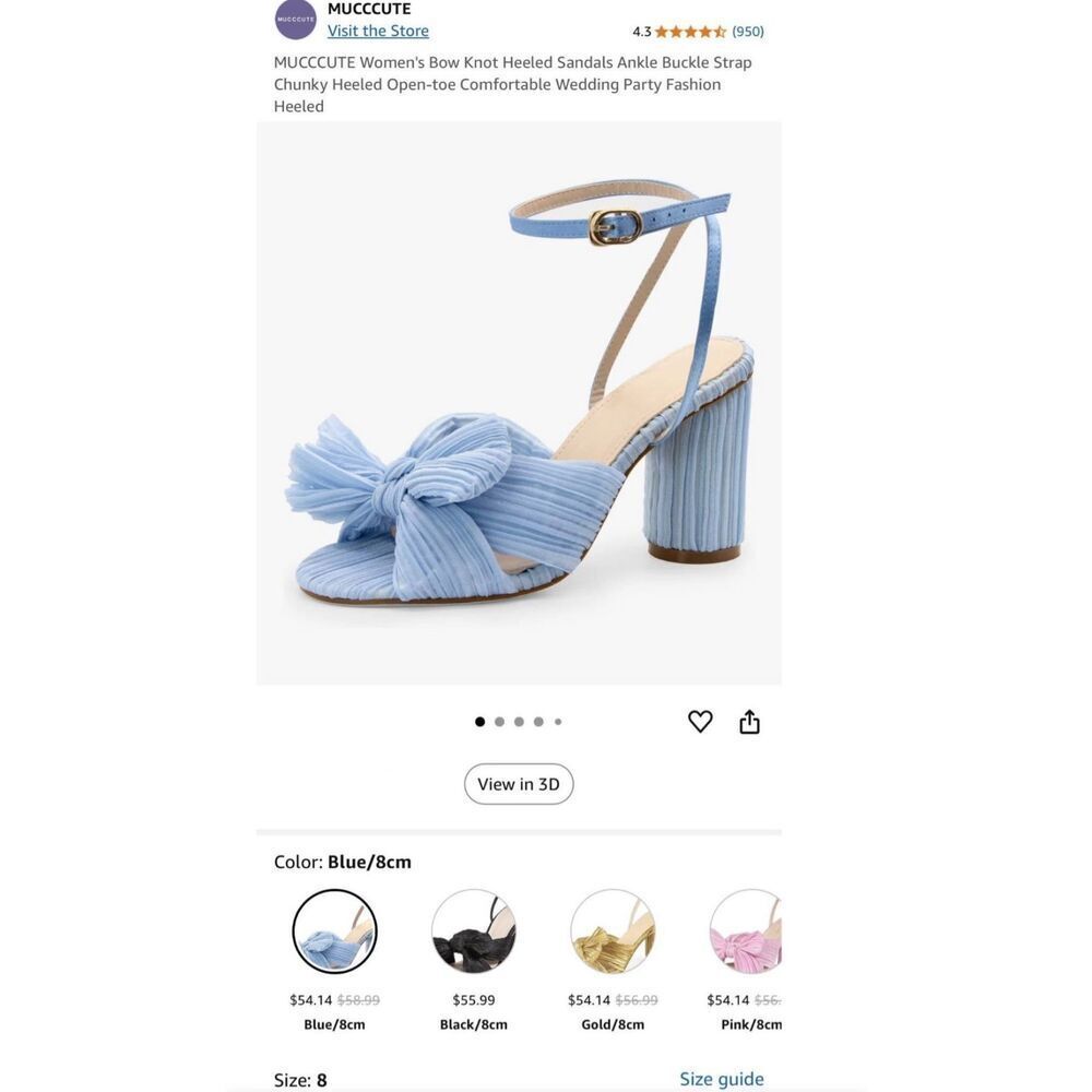MUCCCUTE Women's Bow Knot Heels